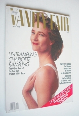 US Vanity Fair magazine - Charlotte Rampling cover (April 1988)