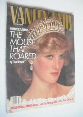 US Vanity Fair magazine - Princess Diana cover (October 1985)