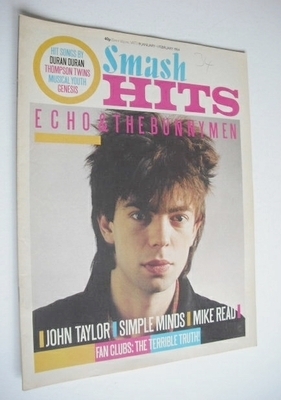 <!--1984-01-19-->Smash Hits magazine - Ian McCulloch cover (19 January - 1 