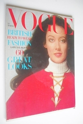 British Vogue magazine - 15 March 1970 - Moyra Swan cover