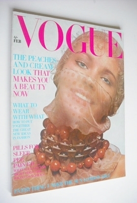 British Vogue magazine - February 1970 - Maudie James cover