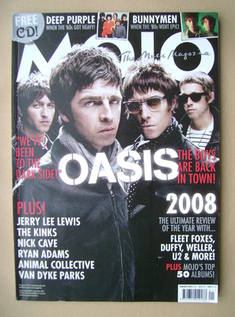 MOJO magazine - Oasis cover (January 2009 - Issue 182)