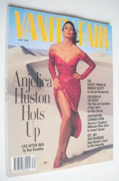 US Vanity Fair magazine - Anjelica Huston cover (July 1990)