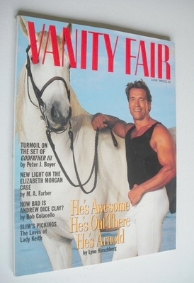 US Vanity Fair magazine - Arnold Schwarzenegger cover (June 1990)