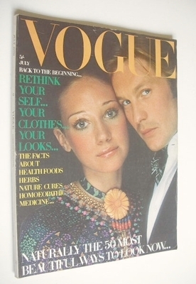 British Vogue magazine - July 1970 - Marisa Berenson and Helmut Berger cover