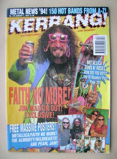 Kerrang magazine - Jim Martin cover (1 January 1994 - Issue 475)