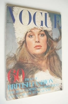 British Vogue magazine - 15 September 1969 - Jean Shrimpton cover