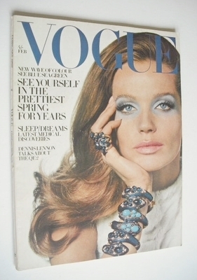 British Vogue magazine - February 1969 - Veruschka cover