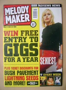 <!--1999-11-17-->Melody Maker magazine - Nina Persson cover (17-23 November