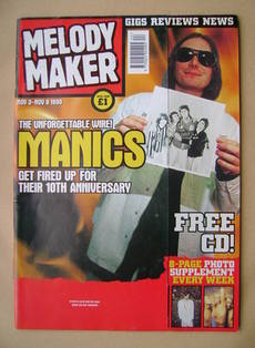 <!--1999-11-03-->Melody Maker magazine - Nicky Wire cover (3-9 November 199