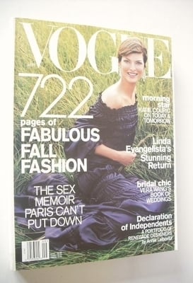 US Vogue magazine - September 2001 - Linda Evangelista cover