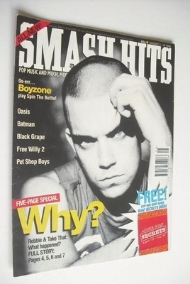 Smash Hits magazine - Robbie Williams cover (2-15 August 1995)