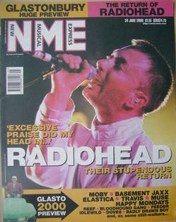 <!--2000-06-24-->NME magazine - Thom Yorke cover (24 June 2000)