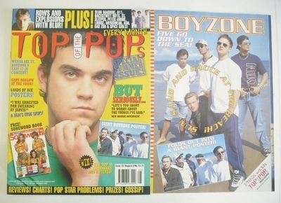 Top Of The Pops magazine - Robbie Williams cover (August 1996)