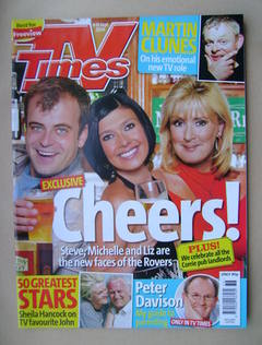 TV Times magazine - Simon Gregson, Kym Ryder and Beverley Callard cover (9-15 September 2006)