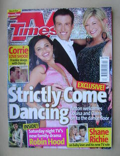 TV Times magazine - Louisa Lytton, Anton Du Beke and Claire King cover (7-13 October 2006)