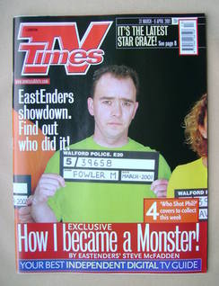 TV Times magazine - Todd Carty cover (31 March-6 April 2001)