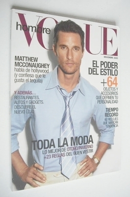 Vogue Hombre magazine - Matthew McConaughey cover (November 2005)
