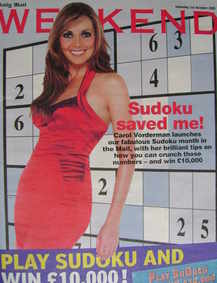 Weekend magazine - Carol Vorderman cover (1 October 2005)