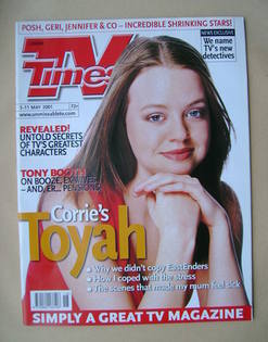 TV Times magazine - Georgia Taylor cover (5-11 May 2001)