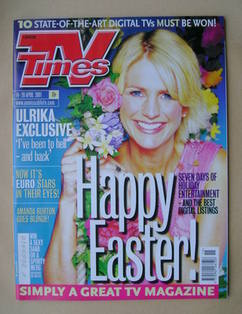 TV Times magazine - Ulrika Jonsson cover (14-20 April 2001)