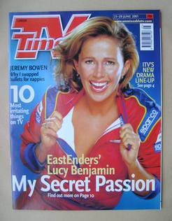TV Times magazine - Lucy Benjamin cover (23-29 June 2001)