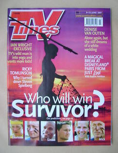 TV Times magazine - Survivor cover (9-15 June 2001)