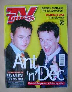 TV Times magazine - Ant and Dec cover (12-18 May 2001)