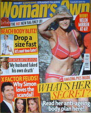 <!--2008-08-11-->Woman's Own magazine - 11 August 2008 - Helen Mirren cover