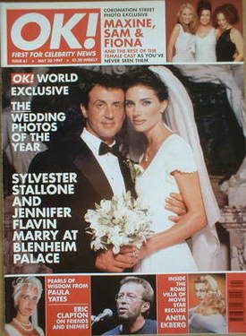 OK! magazine - Sylvester Stallone and Jennifer Flavin wedding cover (30 May 1997 - Issue 61)