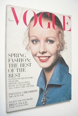 British Vogue magazine - 15 March 1969 - Maudie James cover