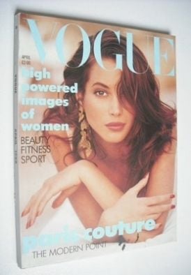 British Vogue magazine - April 1988 - Christy Turlington cover