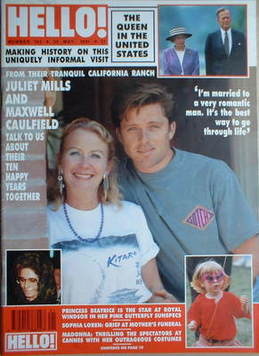 Hello! magazine - Juliet Mills and Maxwell Caulfield cover (25 May 1991 - Issue 154)