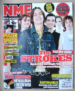 NME magazine - The Strokes cover (1 October 2005)