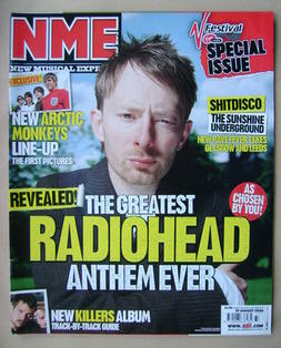 NME magazine - Thom Yorke cover (19 August 2006)