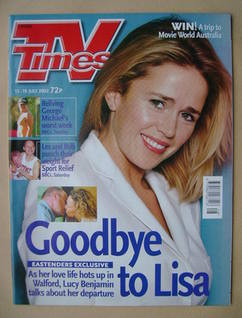 TV Times magazine - Lucy Benjamin cover (13-19 July 2002)