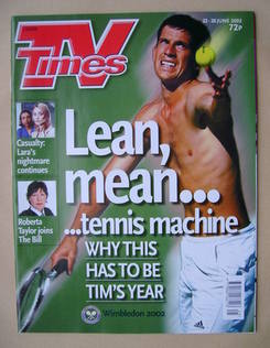 TV Times magazine - Tim Henman cover (22-28 June 2002)