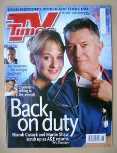 TV Times magazine - Niamh Cusack and Martin Shaw cover (29 June-5 July 2002)