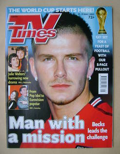 TV Times magazine - David Beckham cover (25-31 May 2002)