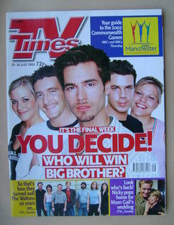 TV Times magazine - Big Brother cover (20-26 July 2002)