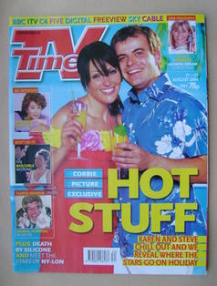 TV Times magazine - Suranne Jones and Simon Gregson cover (21-27 August 2004)