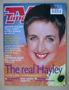 TV Times magazine - Julie Hesmondhalgh cover (11-17 August 2001)