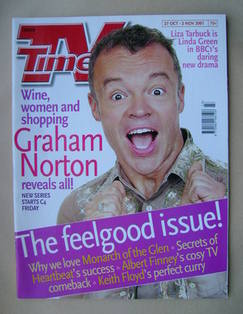 TV Times magazine - Graham Norton cover (27 October-2 November 2001)