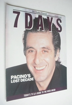 The Sunday Telegraph 7 Days magazine - Al Pacino cover (17 December 1989)