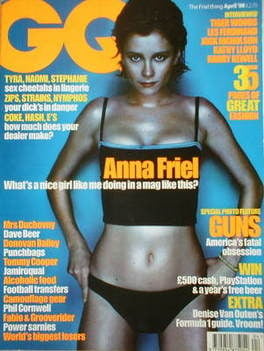 British GQ magazine - April 1998 - Anna Friel cover