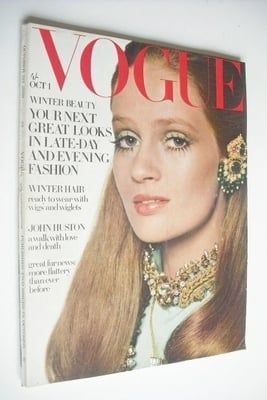 British Vogue magazine - 1 October 1968 - Celia Hammond cover
