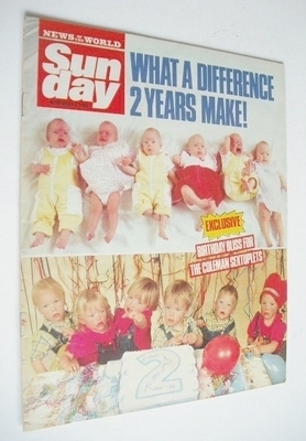 Sunday magazine - 6 November 1988 - The Coleman Sextuplets cover