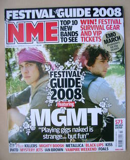 NME magazine - MGMT cover (7 June 2008)