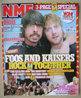 NME magazine - Dave Grohl and Ricky Wilson cover (16 July 2005)