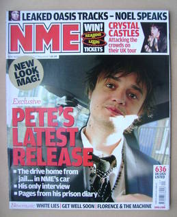 NME magazine - Pete Doherty cover (17 May 2008)